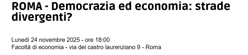 Democrazia ed economia: strade divergenti?
